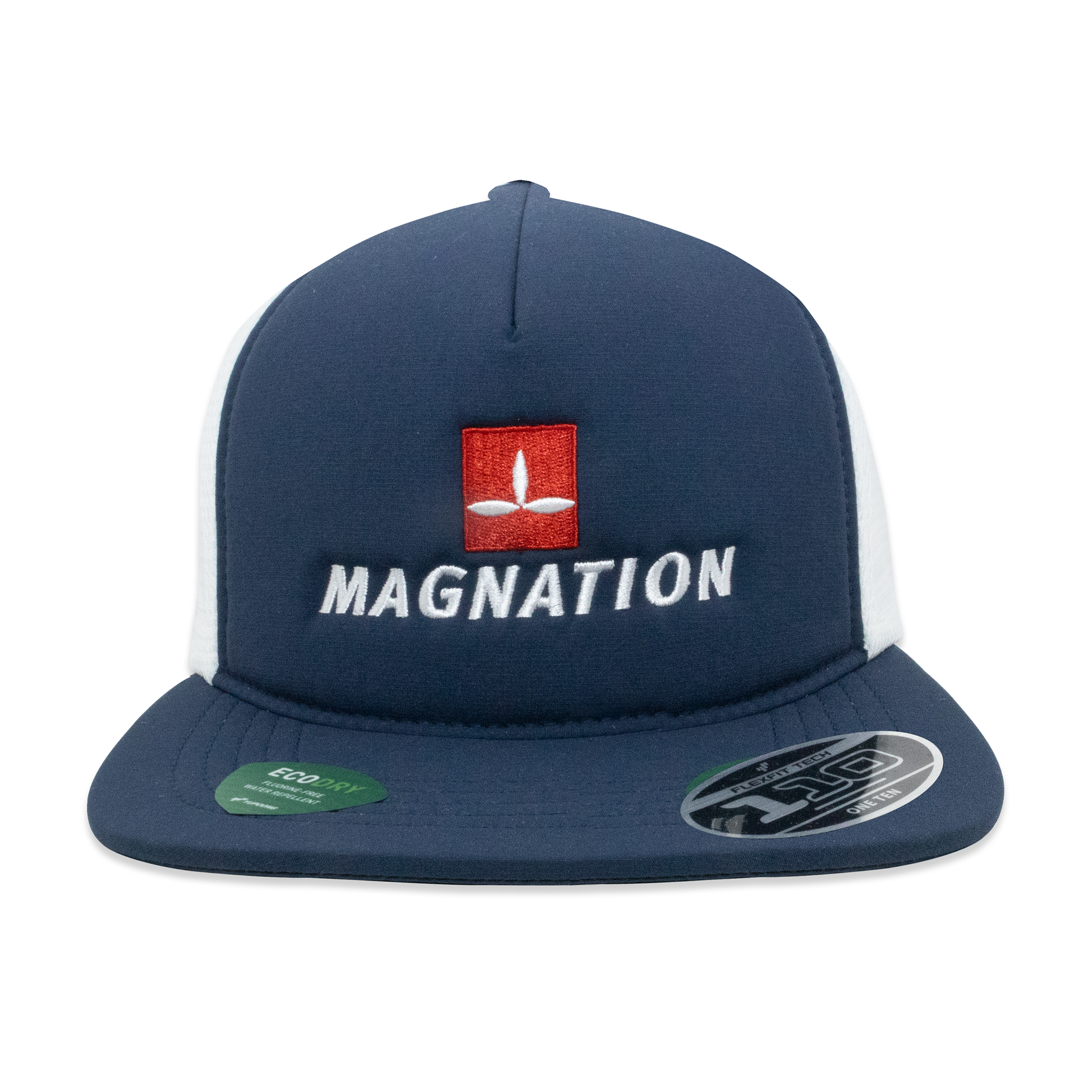 Navy blue cap with 'MAGNATION' logo on a white background